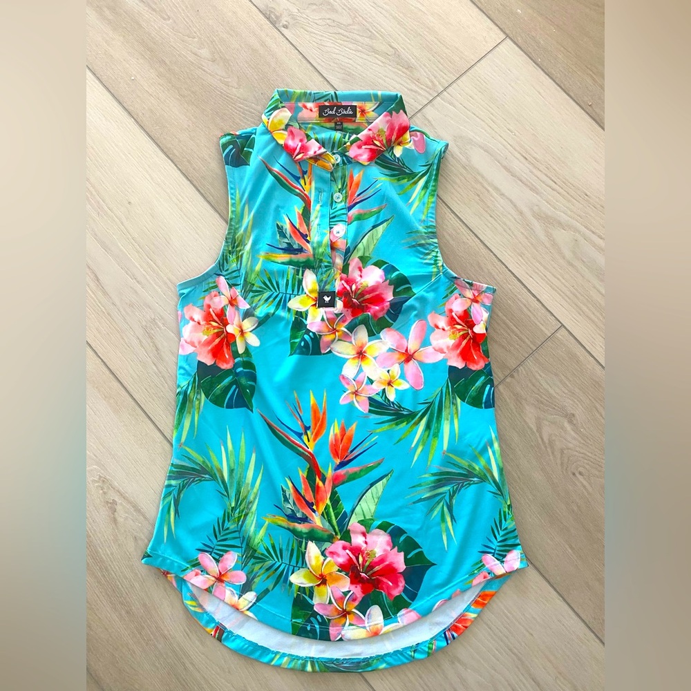 Bad Birdie tropical collared top